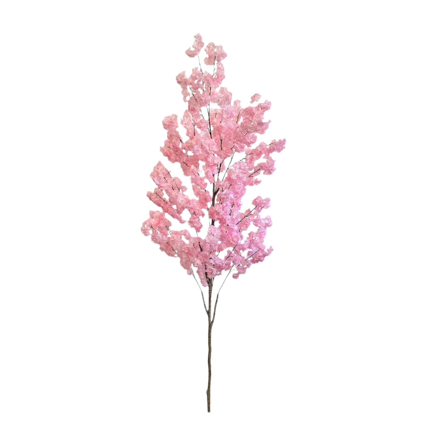 220CM Tall Faux Cherry Blossom Tree – Natural Wood Trunk & Silk Pink Blooms – Elegant Indoor Floral Decoration