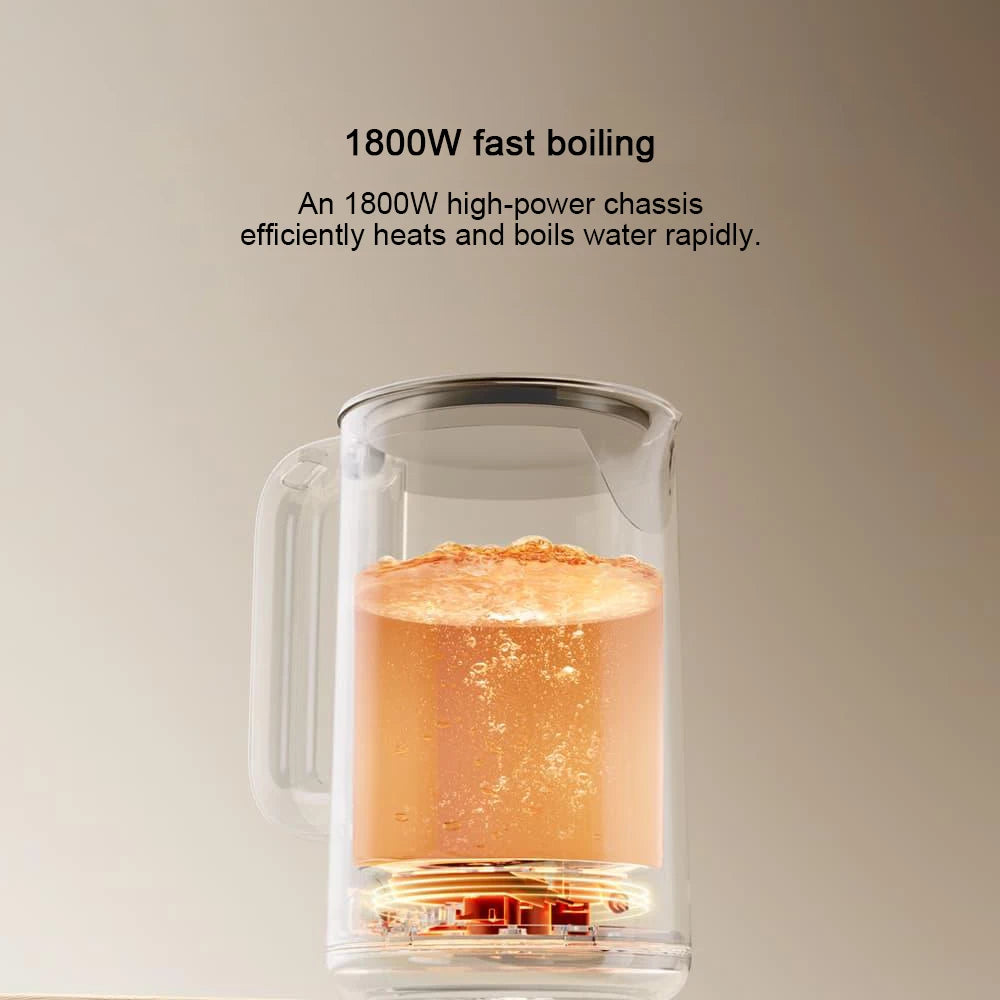 1.7L Electric Kettle with Double Wall, 1800W Fast Boil & 4 Safety Protections