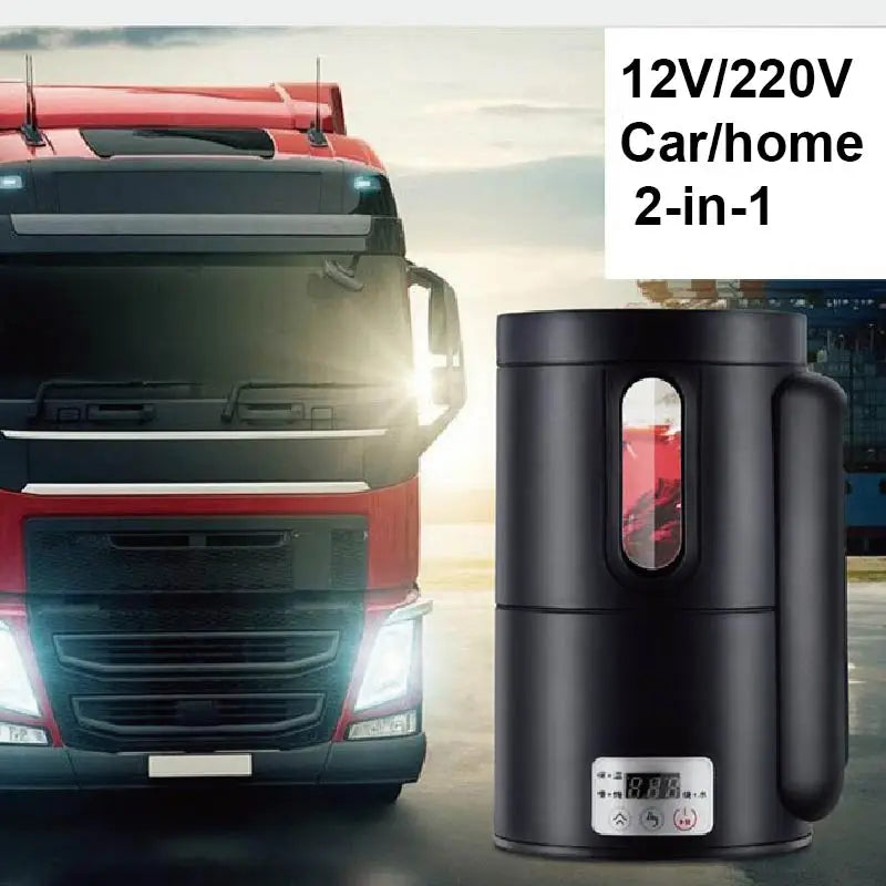 Multi-Function Travel Electric Kettle 0.8L Boil, Stew, Tea & Soup Maker for Car/Home Use