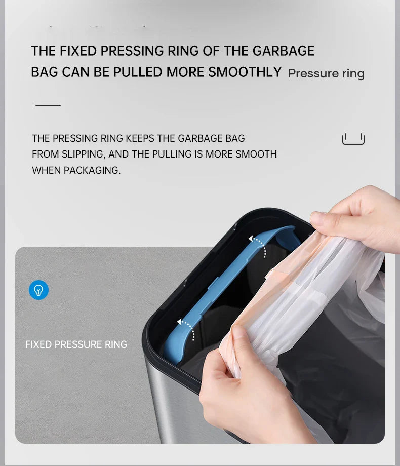 15L Smart White Trash Bin with Automatic Lid