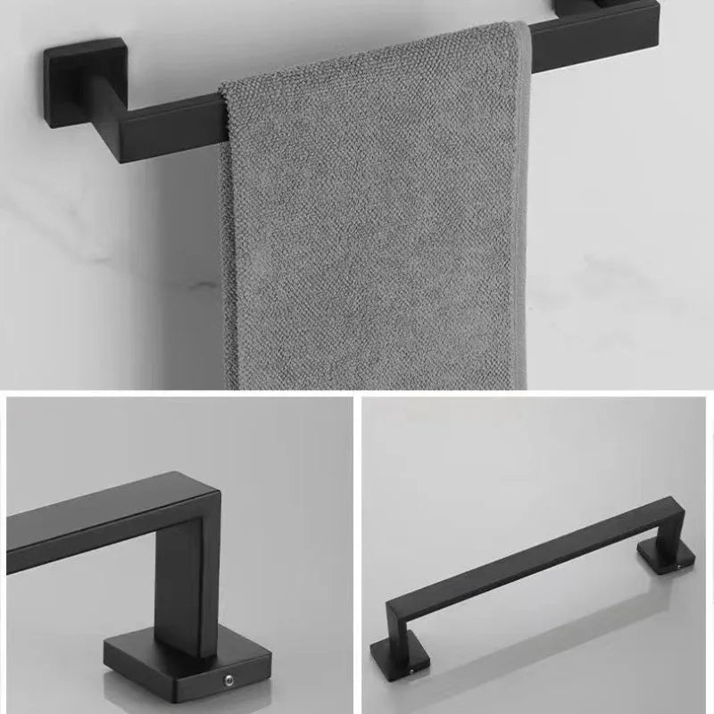 Wall-Mounted Bathroom Set, 40cm Towel Rail, Hooks, Holder