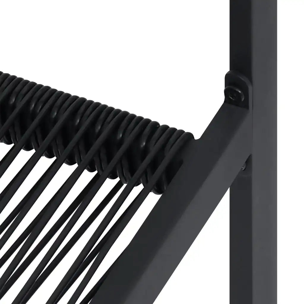 2x Outdoor Garden Chairs PVC Rattan Black – Weather-Resistant & Sturdy Frame