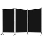 3-Panel Foldable Room Divider – Black Privacy Screen (260x180cm)