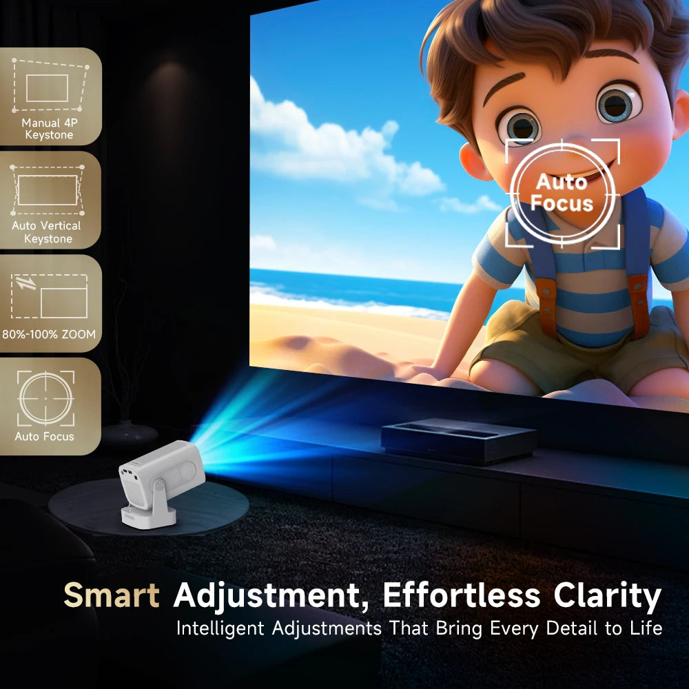1080P Mini Projector with Auto Focus and Android 11