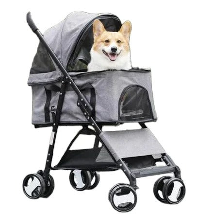 Foldable Pet Stroller for Cats and Small Dogs Portable Collapsible Design for Outdoor Walks