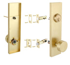 American Style Room Door Handles with Electroplated Finish, Silent Ball Lock & Keys Included