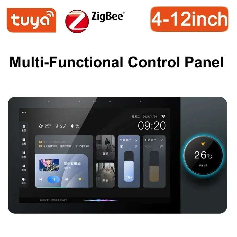 6-Inch Smart Home Panel with Knob and Voice Control