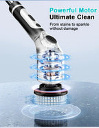 Cordless Bathroom Scrubber with Adjustable Extension Handle