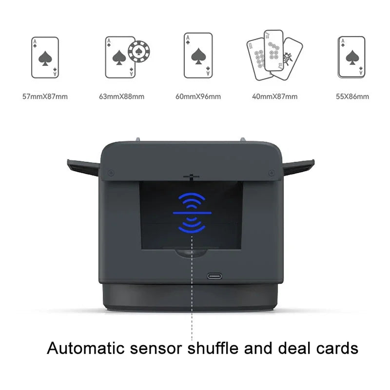 2-in-1 Automatic Card Shuffler with Rotating Dealer Function