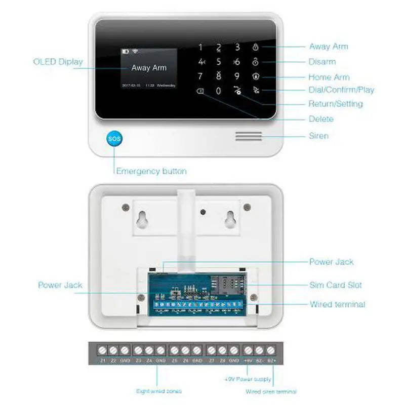 Wireless GSM WiFi Home Alarm System with APP Remote Control and Door/Window Sensor