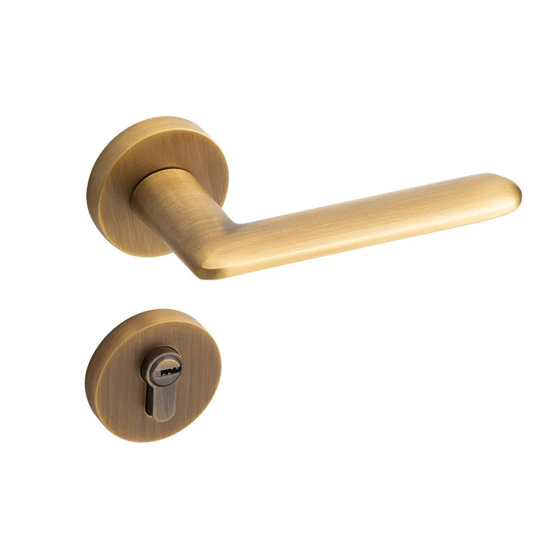 Universal Silent Door Handle, Brass Lock, Room Use