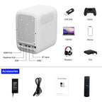 1080p Android Projector with 100" Screen, 8000 Lumens, 5G WiFi, Bluetooth