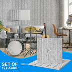 12 Pack Self-Adhesive Acoustic Panels 30x30cm Wall Soundproofing - Silver Gray