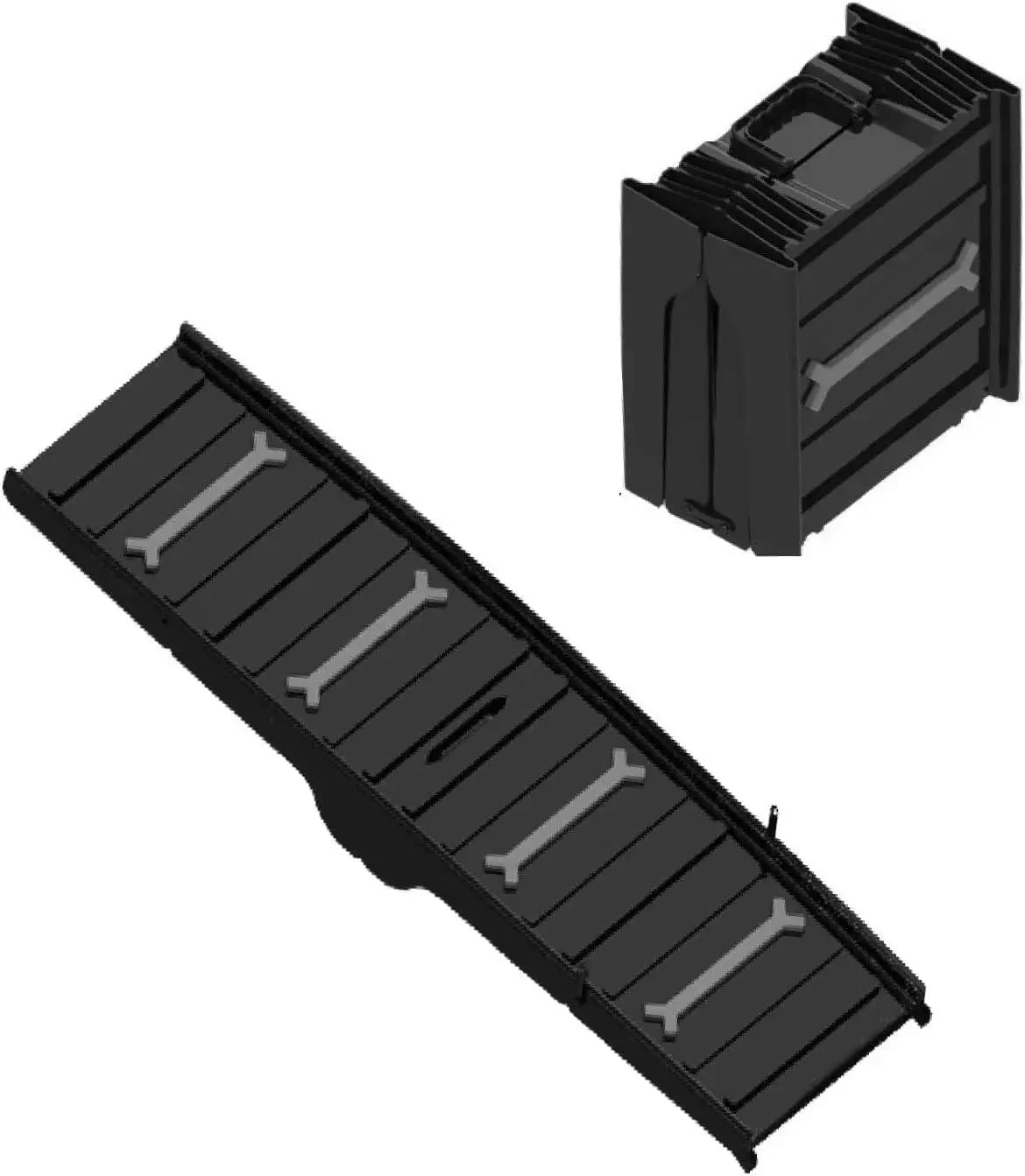 Portable Foldable Pet Travel Ramp Lightweight Non-Slip Steps with Carry Handle