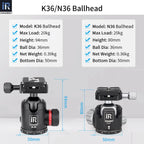 10-Layer Carbon Fiber Tripod, 161cm, 12kg Load, 2-in-1