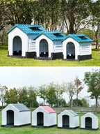 Small Outdoor Dog House, Rainproof, Blue, No Door Design