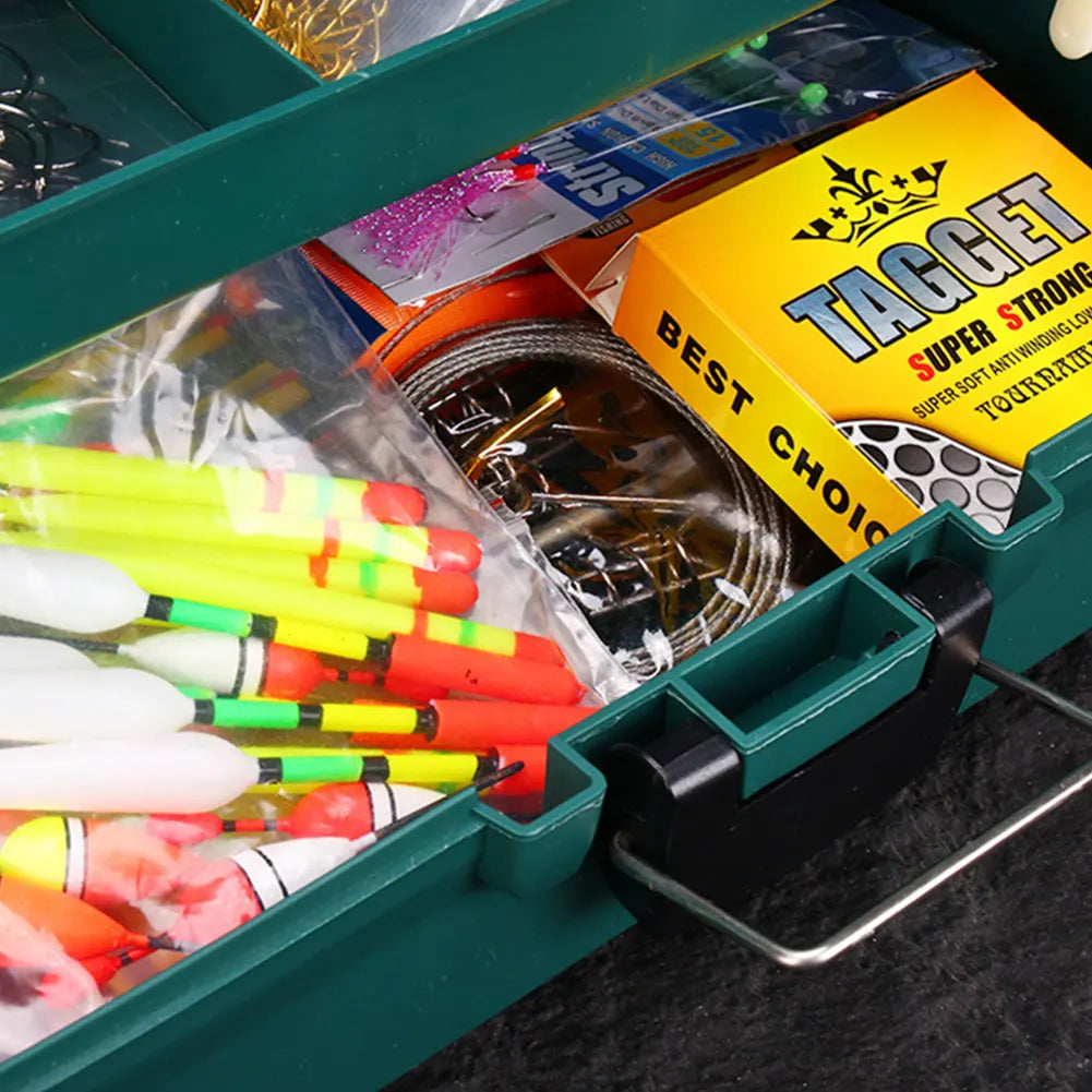 Outdoor Fishing Gear Set with Box and 134 Pieces
