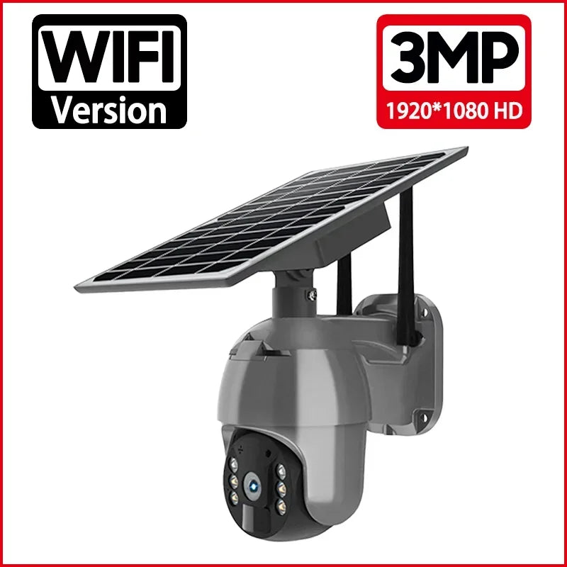 4G LTE Outdoor Solar Security Camera 5MP HD PTZ Wireless with 360° View & Night Vision