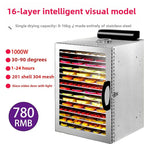 Home Food Dehydrator 16 Layers, Dried Fruit Maker & Meat Dryer Appliance