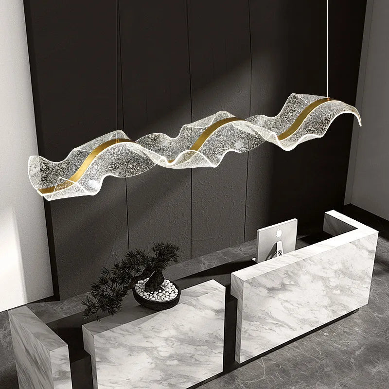 Modern LED Wave Pendant Light for Dining or Living Room