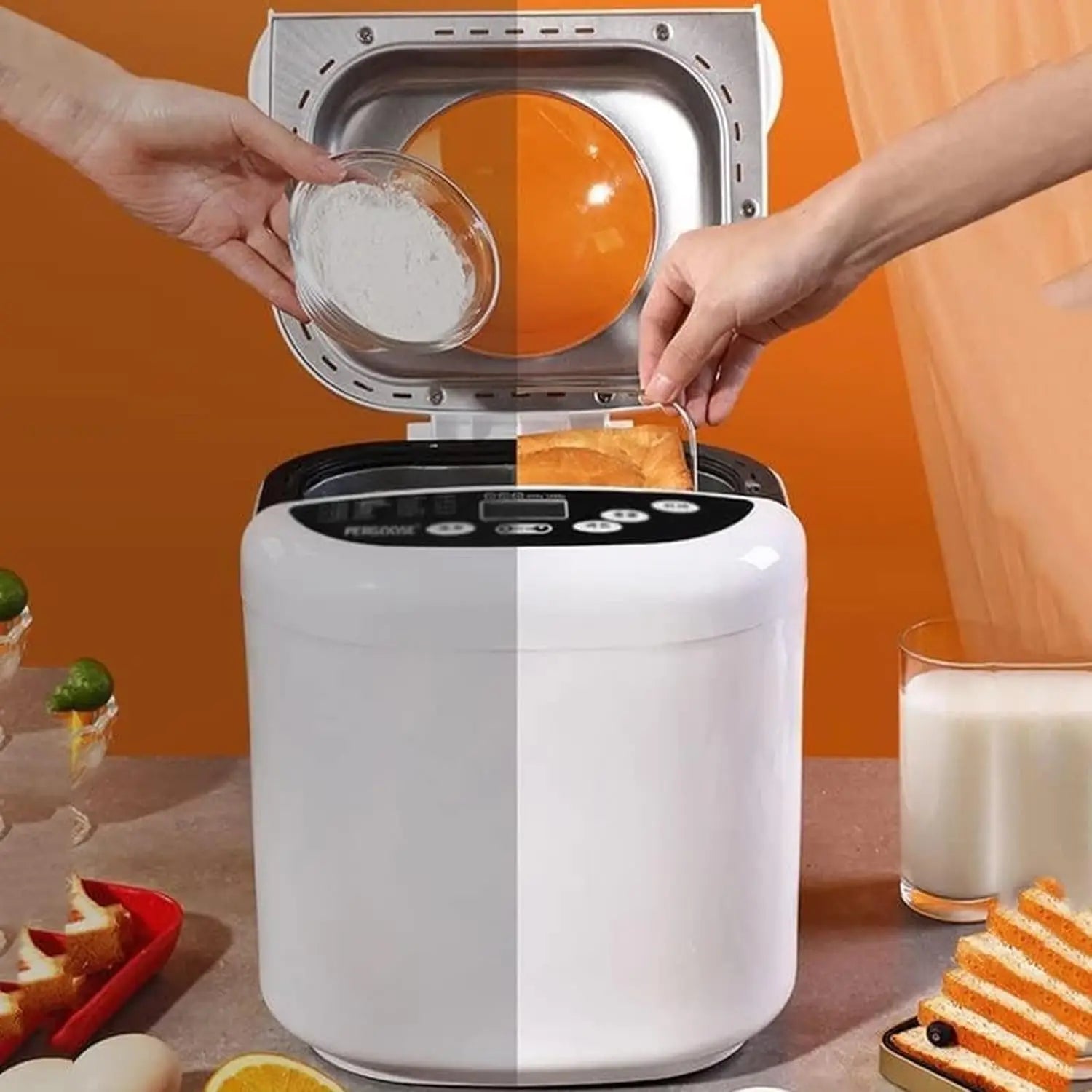 1.5L Electric Bread Machine with 360° Heating, 13h Delay Timer & Multiple Loaf Sizes