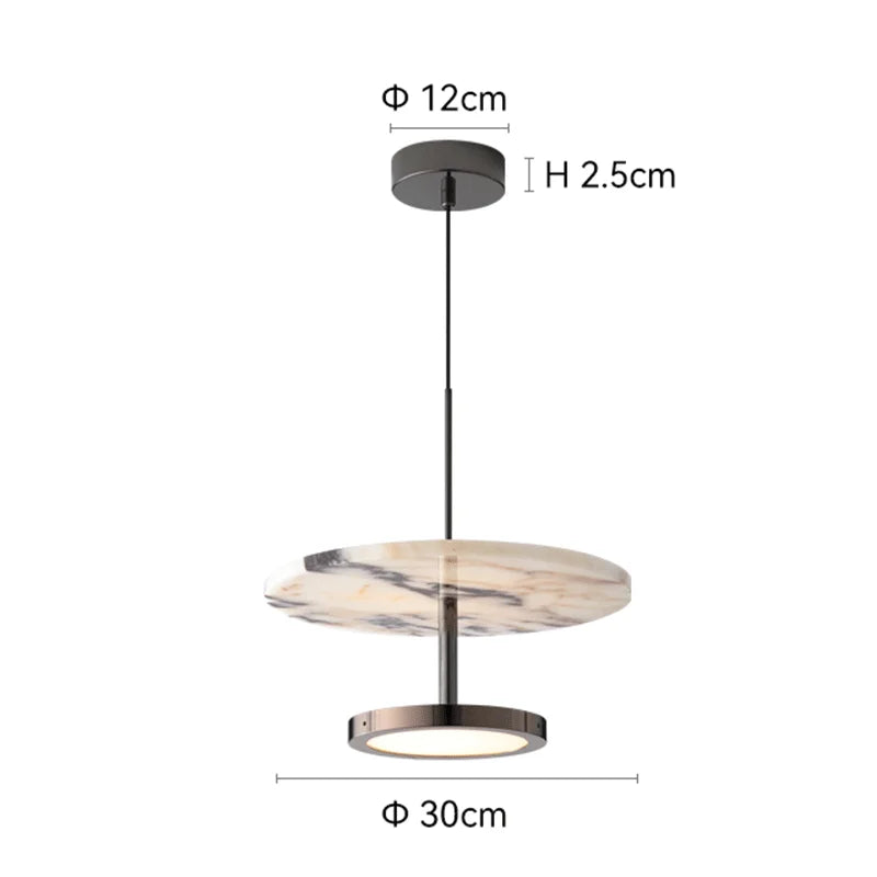 Modern Round Stone LED Pendant Lamp for Bedroom