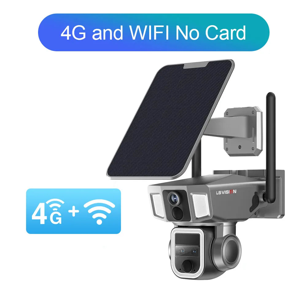 4G/WiFi Outdoor Camera with Dual Screen and Motion Tracking