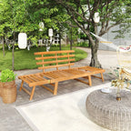 2-in-1 Outdoor Garden Bench & Day Bed – Solid Acacia Wood, Adjustable Sides, 190cm