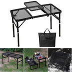 Height Adjustable Outdoor IGT Folding Table with Mesh Top - Medium