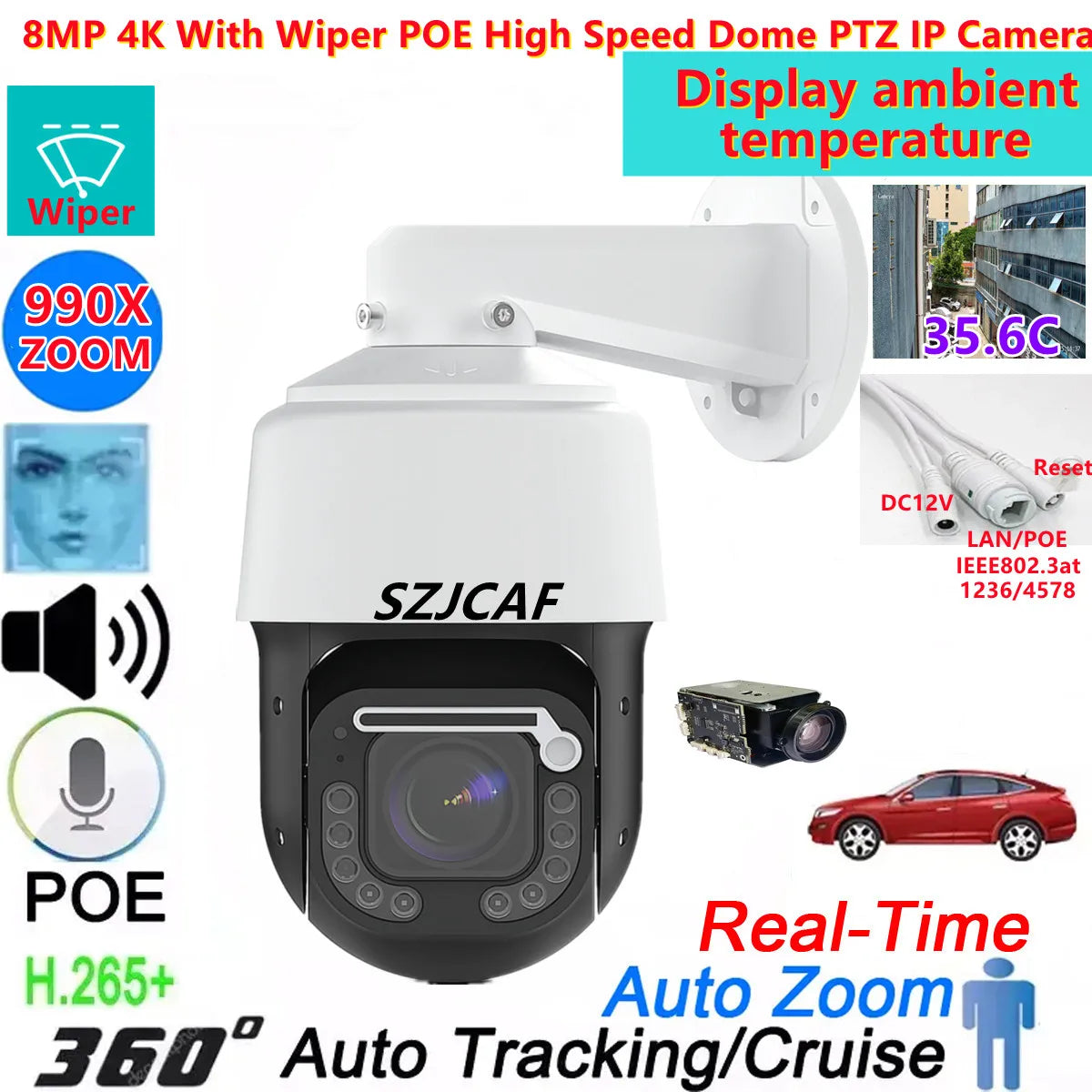 360° Outdoor IP Camera with AI Tracking & Wiper