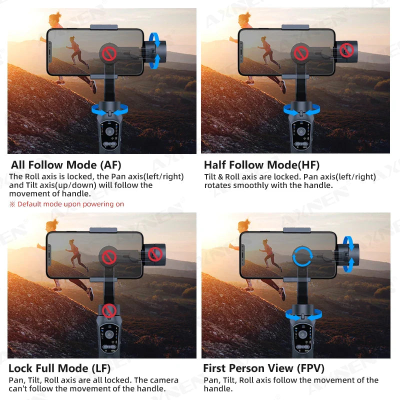 3-Axis Stabilizer for iPhone & Android with Object Tracking