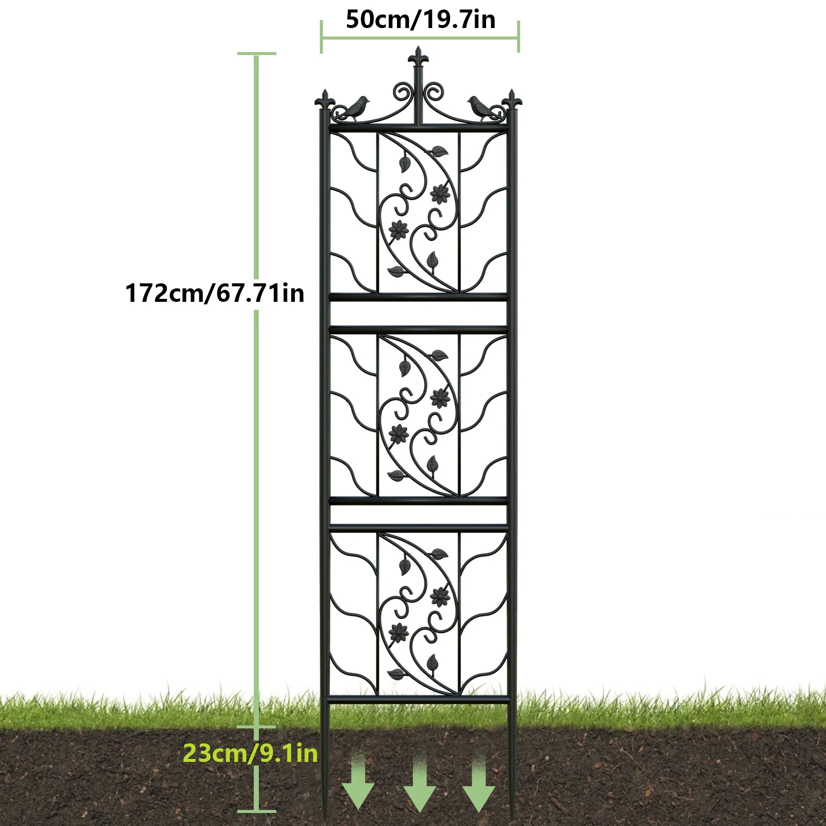 Tall Outdoor Garden Trellis Fence for Climbing Plants – Set of 6 Panels