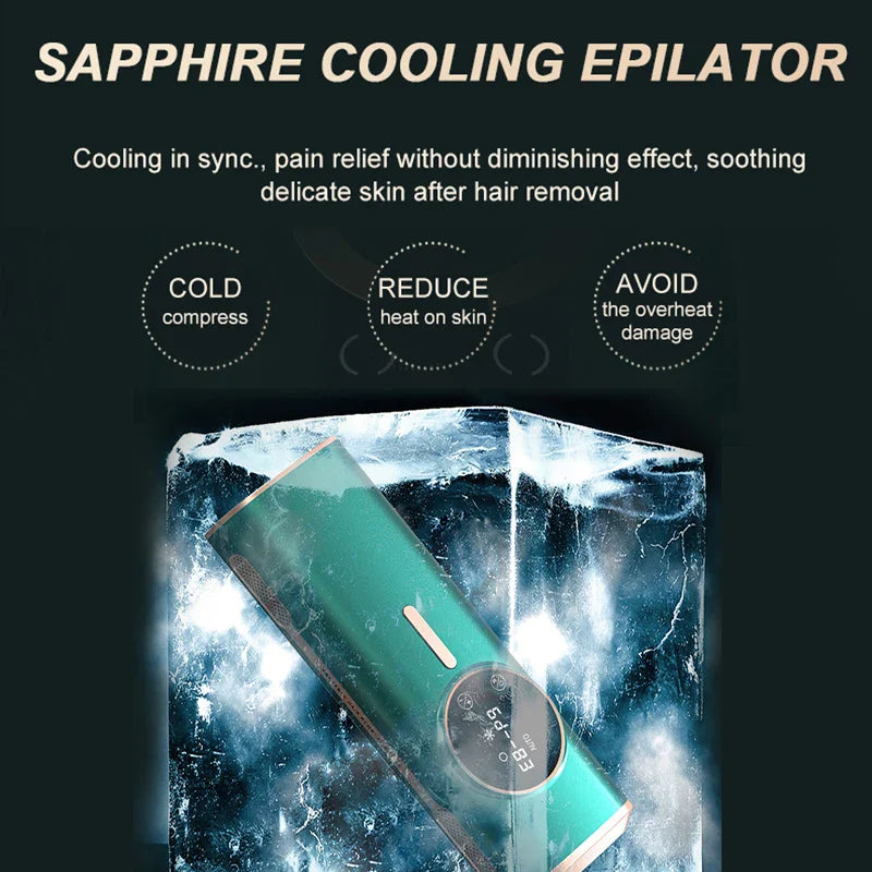 IPL Hair Removal Device Green with Sapphire Cooling Tech