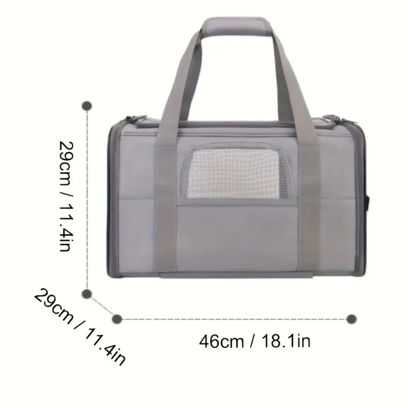 Portable Pet Carrier with Detachable Wheels Airline Approved Rolling Travel Bag for Small Cats & Dogs