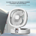 Solar Powered Desktop Fan – Quiet, Foldable, Solar Charging