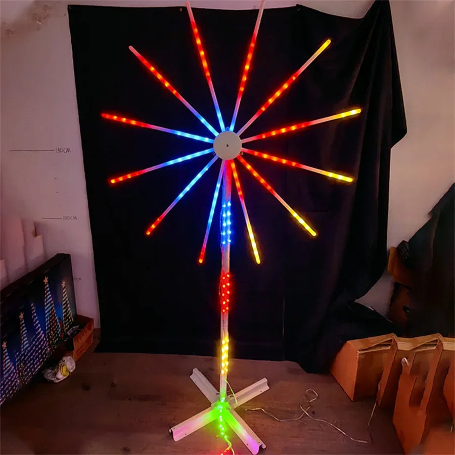2.5M LED Starburst Firework Garland Smart RGB Lights with 18 Modes for Indoor/Outdoor Use