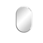 Frameless Oval Wall Mirror 80x50cm Beveled Edge, Modern Bathroom Vanity Style