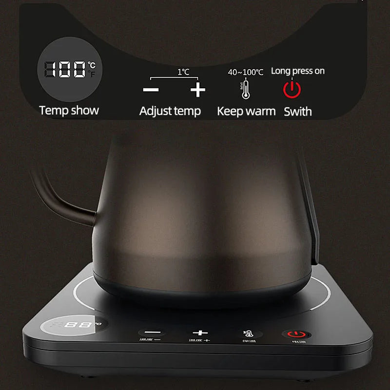 0.8L Electric Pour Over Coffee Kettle – Fast Boil, Anti-Dry Protection, Gooseneck Spout