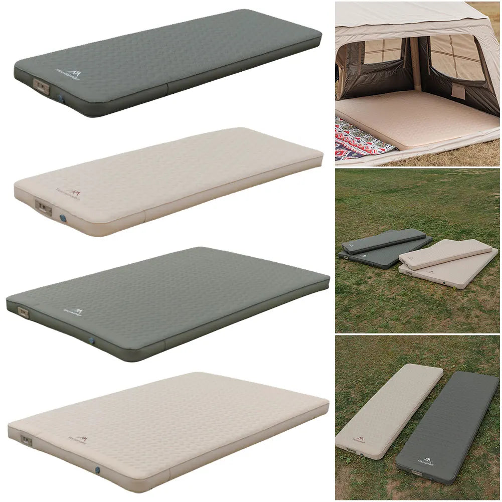 10cm Thick Beige Single Camping Air Bed with Fast Inflation