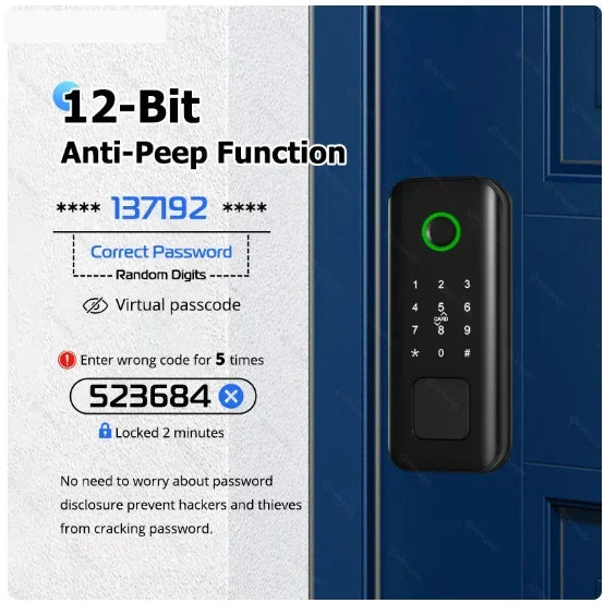 Electronic Keyless Entry Deadbolt Lock with 12-Digit Touch Keypad & Multi Unlock