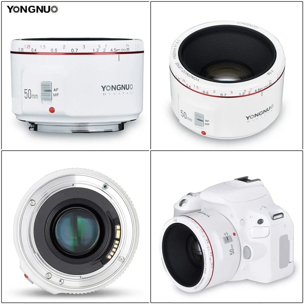 Canon-Compatible 50mm f/1.8 Lens with Accessories