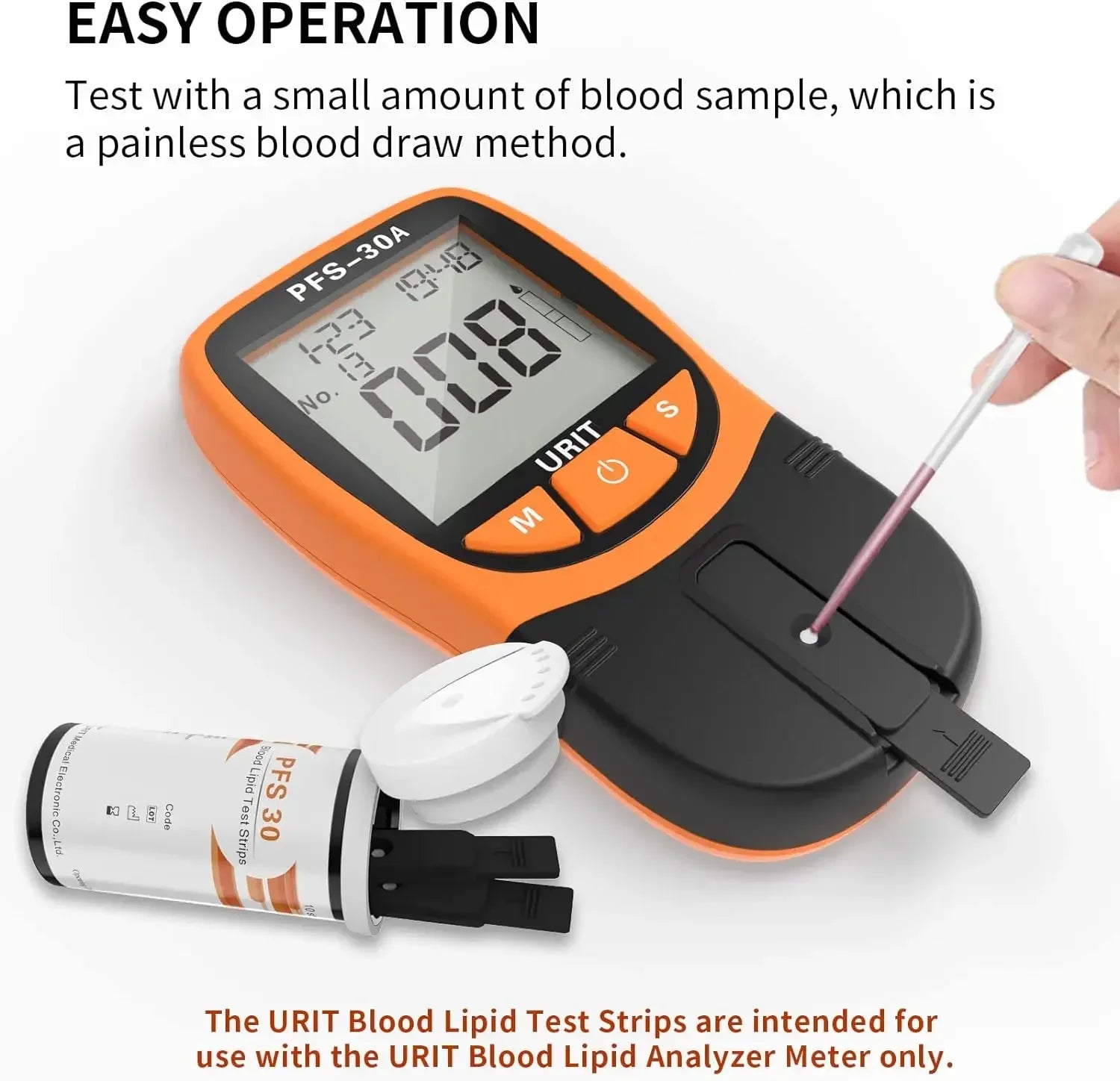 5-in-1 Blood Lipid Test Device – Includes 10 Cholesterol Strips for Rapid Home Monitoring