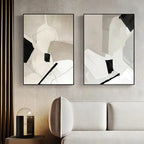 2-Piece Abstract Canvas Wall Art Set with Black Frame