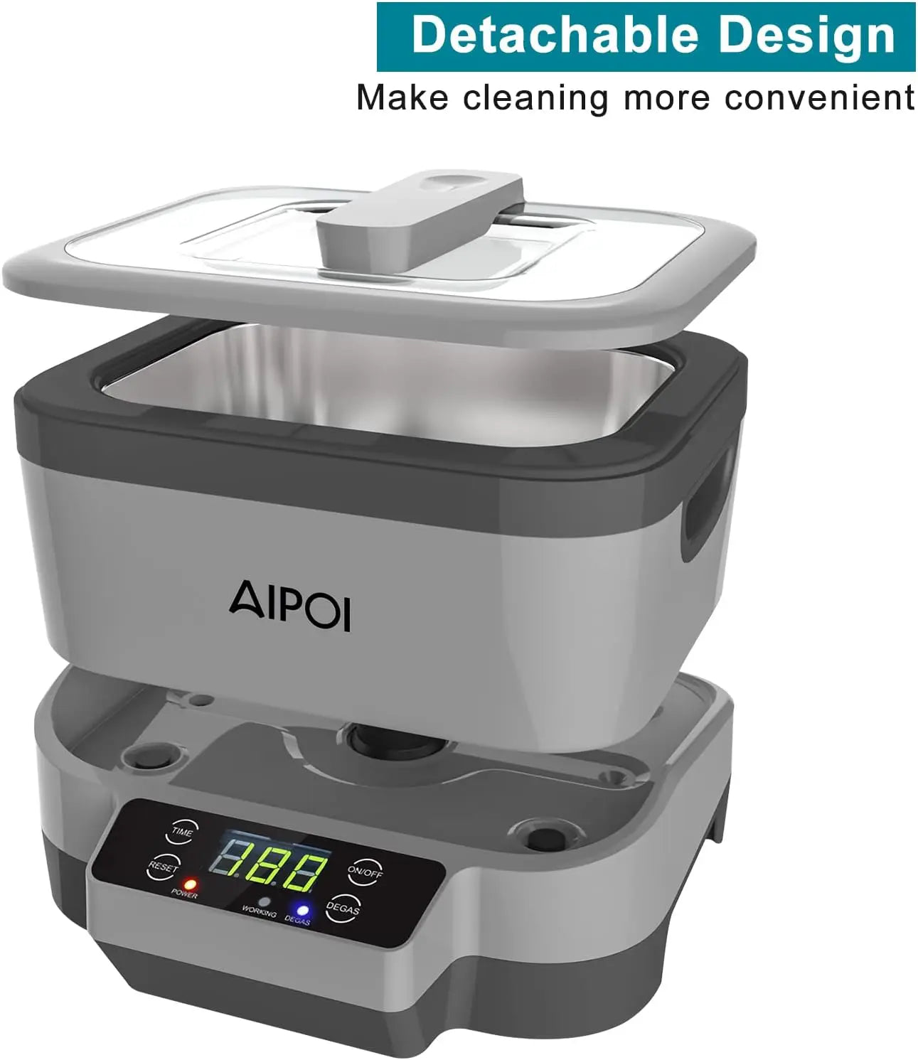 Portable Ultrasonic Cleaner 1.2L 70W with Timer & Degas for Jewelry, Glasses & Accessories