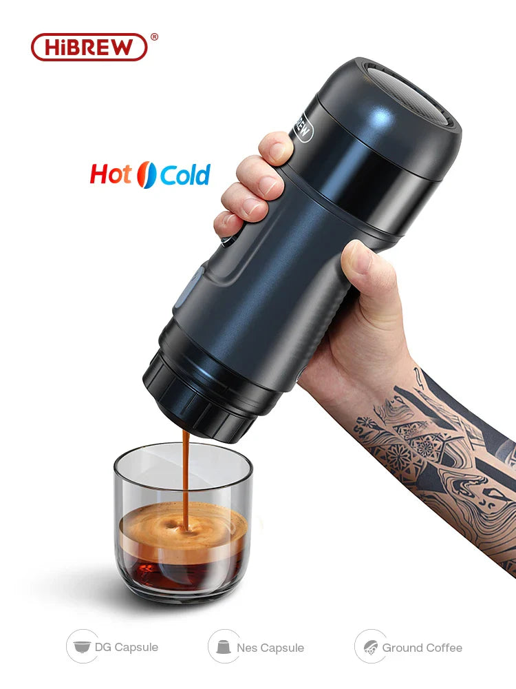 Portable Espresso Coffee Maker for Car & Home – 12V Compatible with Pods & Ground Coffee