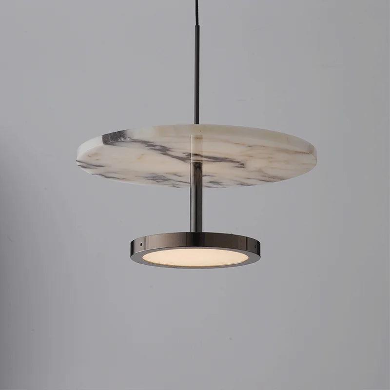 Modern Round Stone LED Pendant Lamp for Bedroom