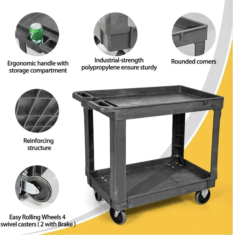 Portable Folding Wagon Cart for Outdoor, Grocery, and Garden Use with Durable Wheels