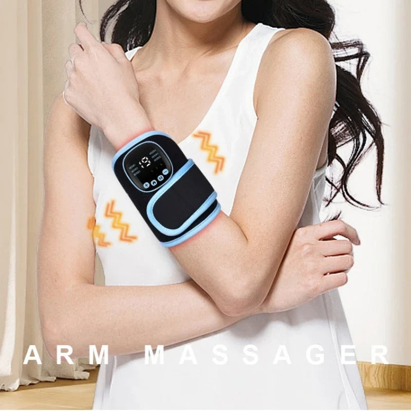 Black Portable EMS Massager – Heated Therapy for Hands & Joints