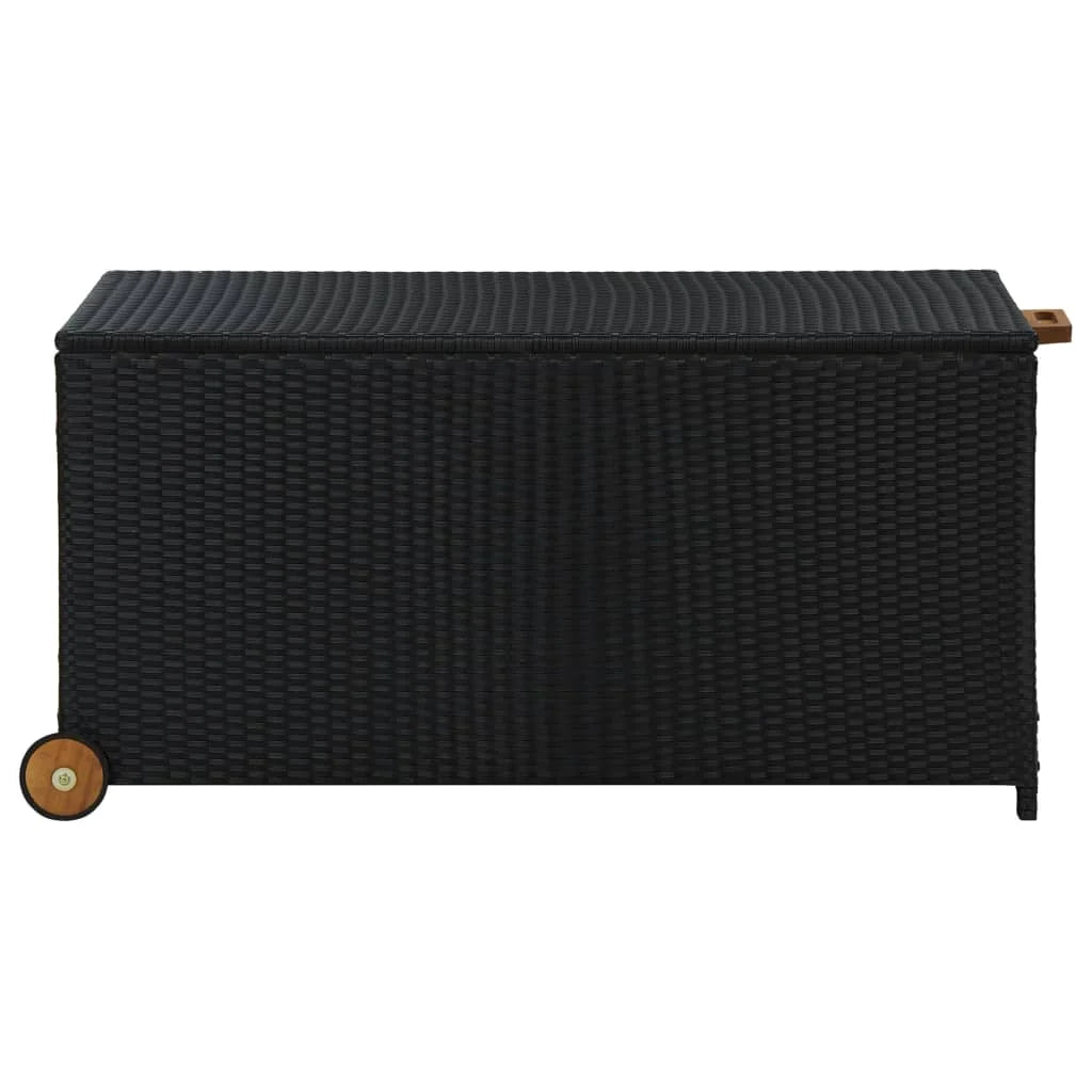 120cm Outdoor Storage Box with Wheels – Waterproof Rattan Deck Chest