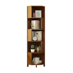 Industrial 5-Shelf Corner Bookcase – Freestanding Space-Saver for Living Room or Office